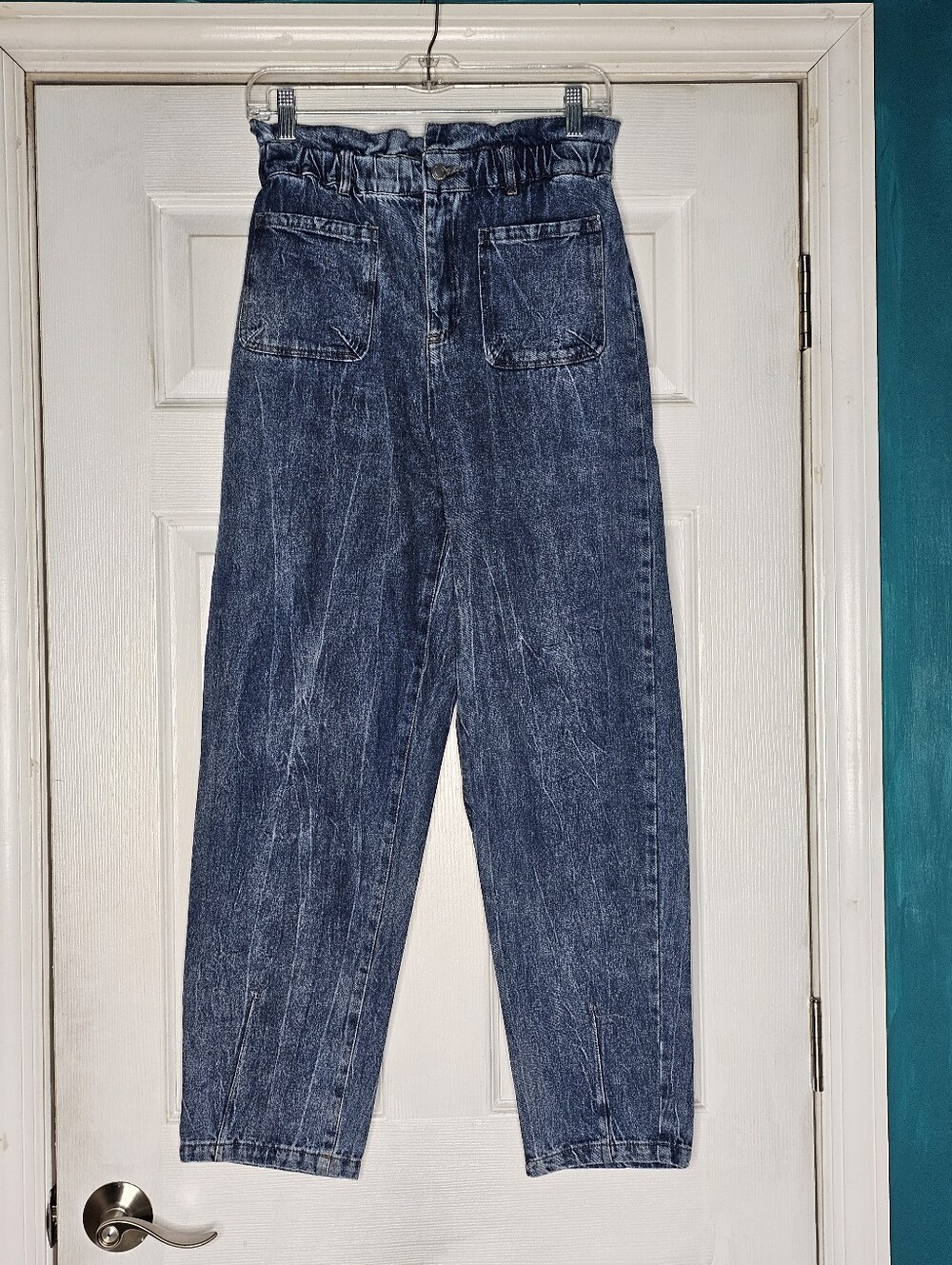 High-Waist Paperbag Medium Wash Women’s Jeans